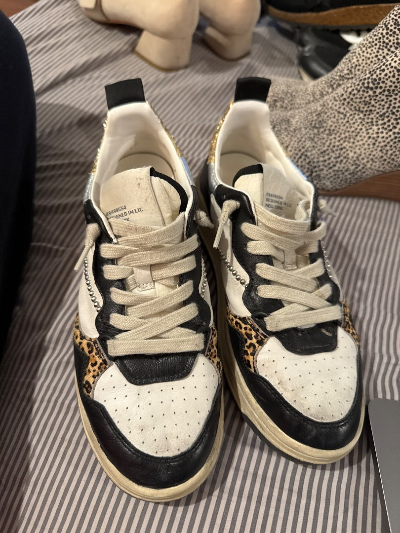 Black/White/Gold Steve Madden Women-Shoes, 7.5
