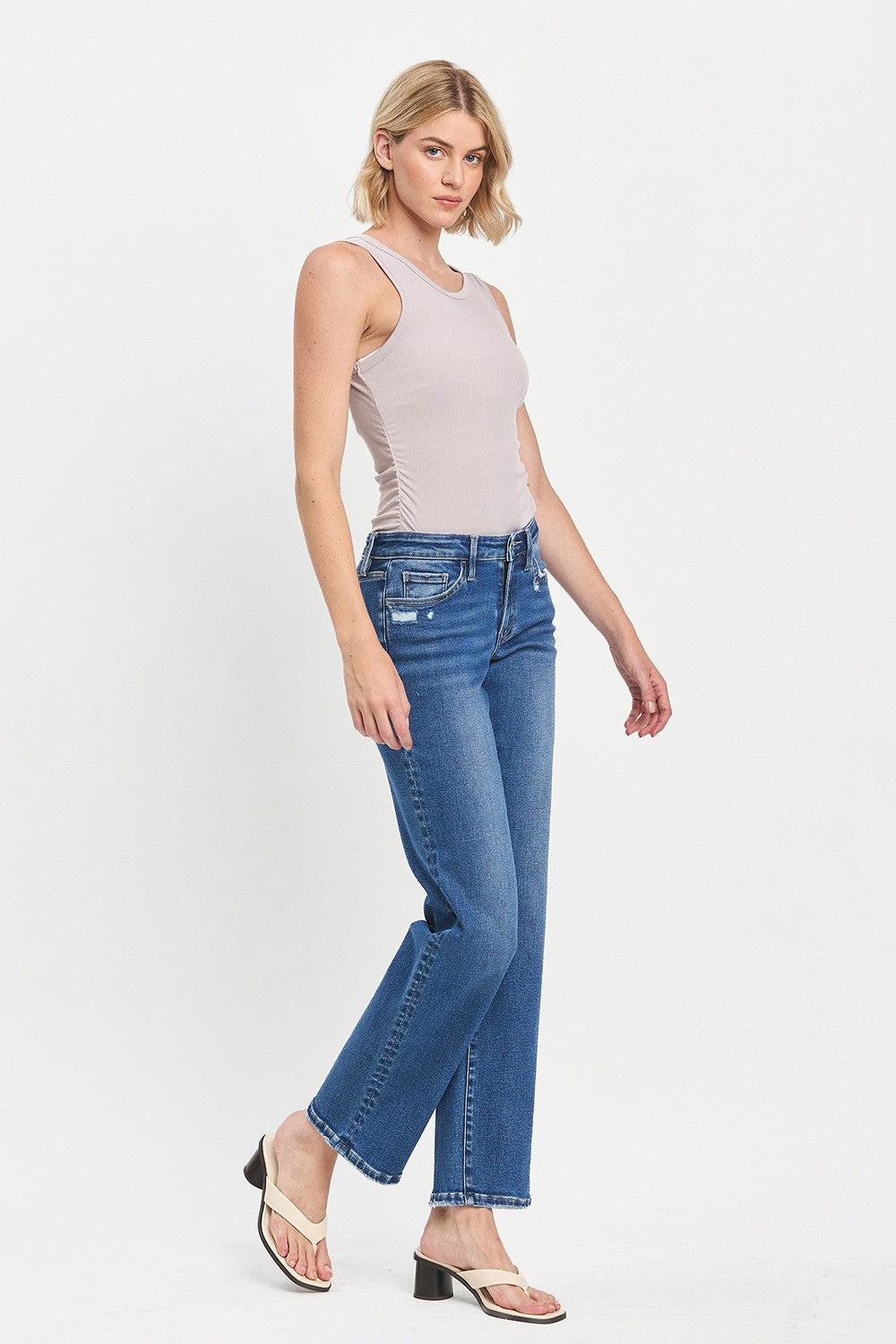 Lovervet Mid Rise Full Length Straight Leg Jeans